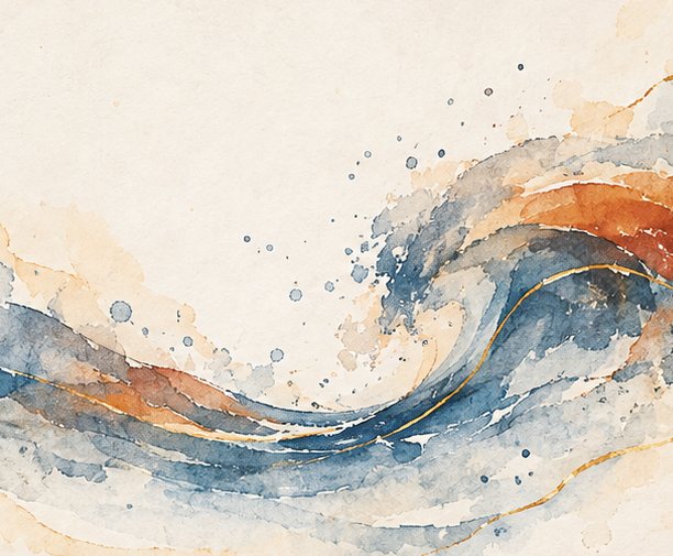 Aquarell: eine Welle